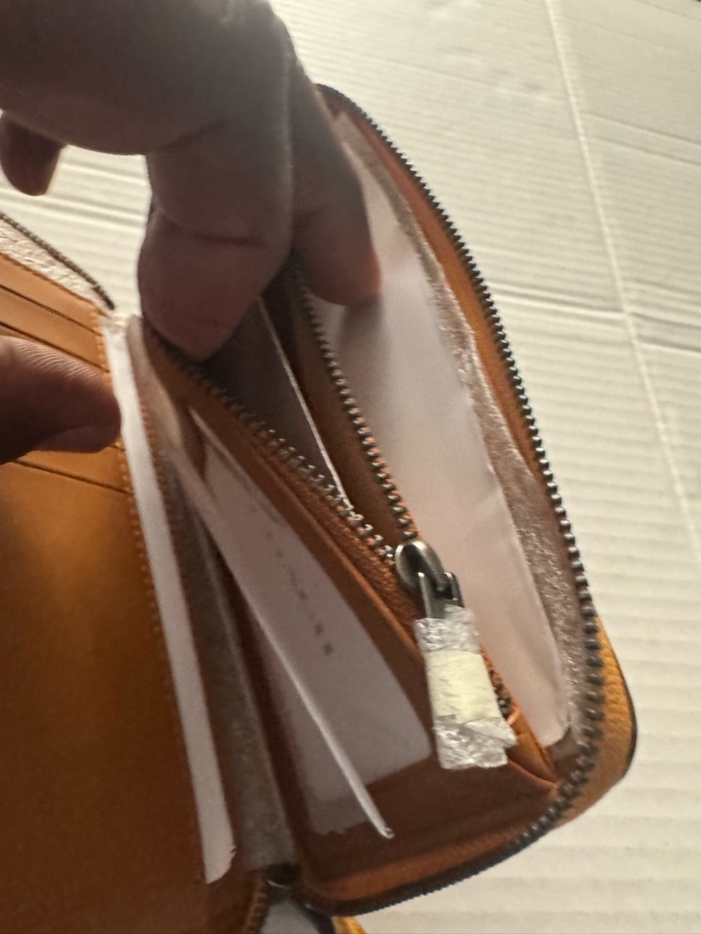 Coach Mustard Pebbled Leather Continental Wallet - Picture 5 of 8